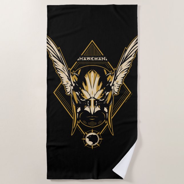 Black Adam | Hawkman Helmet Graphic Beach Towel (Front)