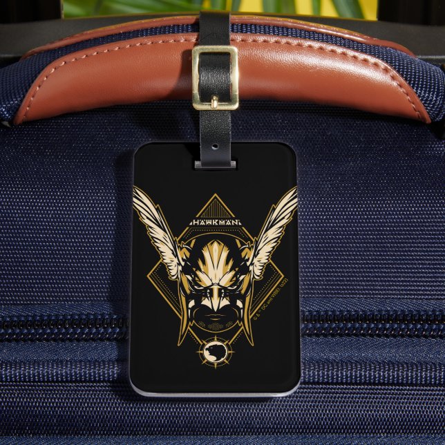 Black Adam | Hawkman Helmet Graphic Luggage Tag (Front Insitu 2)