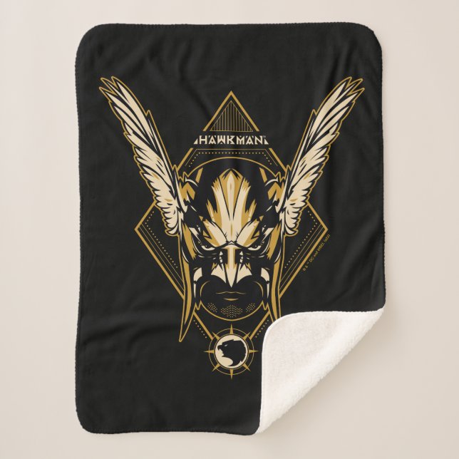 Black Adam | Hawkman Helmet Graphic Sherpa Blanket (Front)