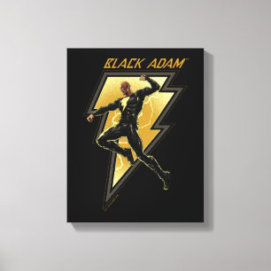 Black Adam Lightning Bolt Character Illustration Canvas Print