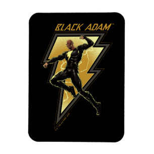 Black Adam Lightning Bolt Character Illustration Magnet