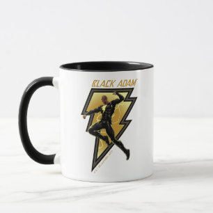 Black Adam Lightning Bolt Character Illustration Mug