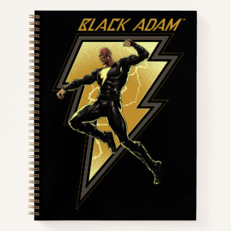 Black Adam Lightning Bolt Character Illustration Notebook