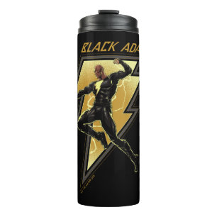 Black Adam Lightning Bolt Character Illustration Thermal Tumbler