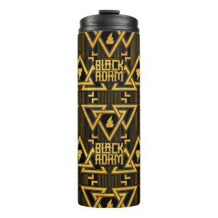 Black Adam Lightning Bolt Triangular Pattern Thermal Tumbler