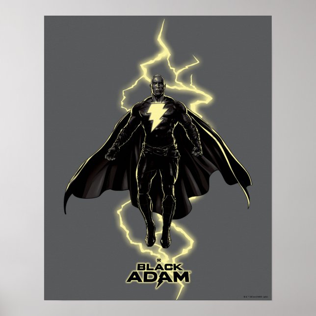 Black Adam Lightning Silhouette Graphic Poster (Front)