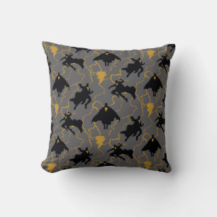 Black Adam Lightning Silhouette Pattern Cushion