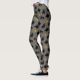 Black Adam Lightning Silhouette Pattern Leggings