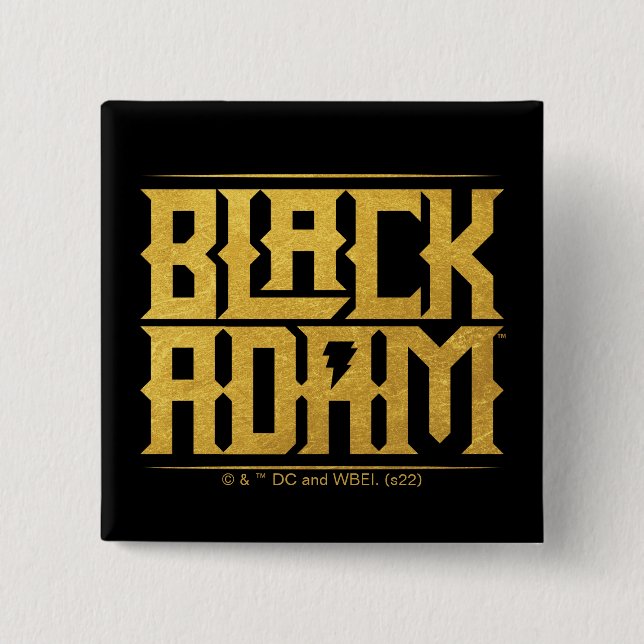 Black Adam Stacked Name Graphic 15 Cm Square Badge (Front)