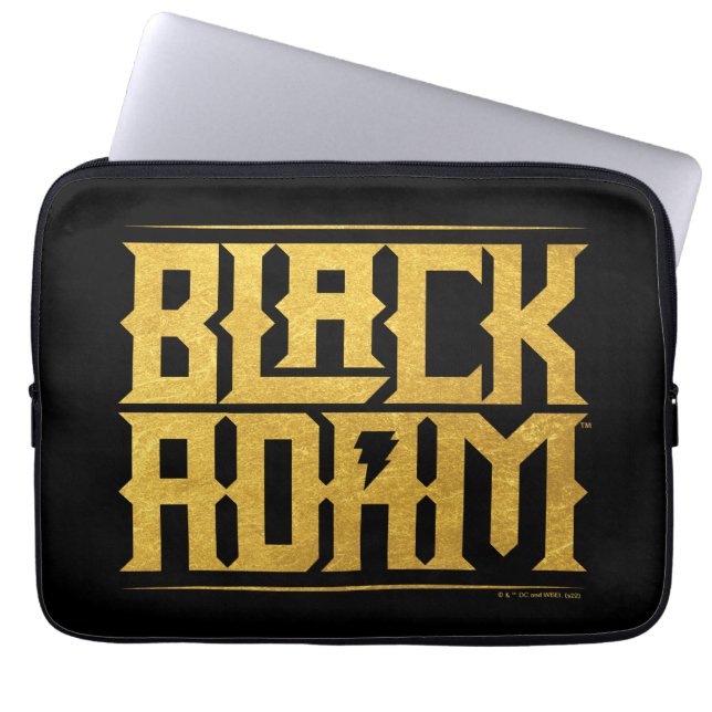 Black Adam Stacked Name Graphic Laptop Sleeve (Front)
