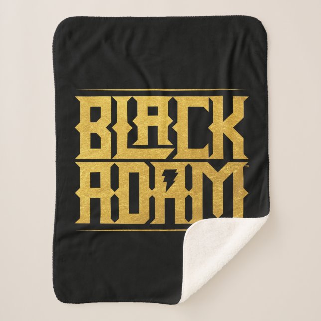Black Adam Stacked Name Graphic Sherpa Blanket (Front)