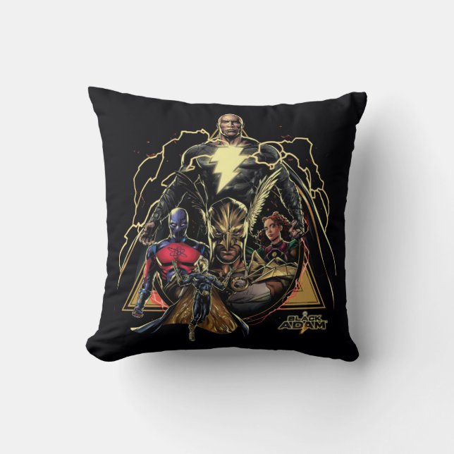 Black Adam Triangular Group Graphic Cushion (Front)
