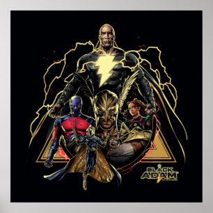 Black Adam Triangular Group Graphic Poster