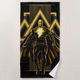 Black Adam Triangular Pillar Graphic Beach Towel