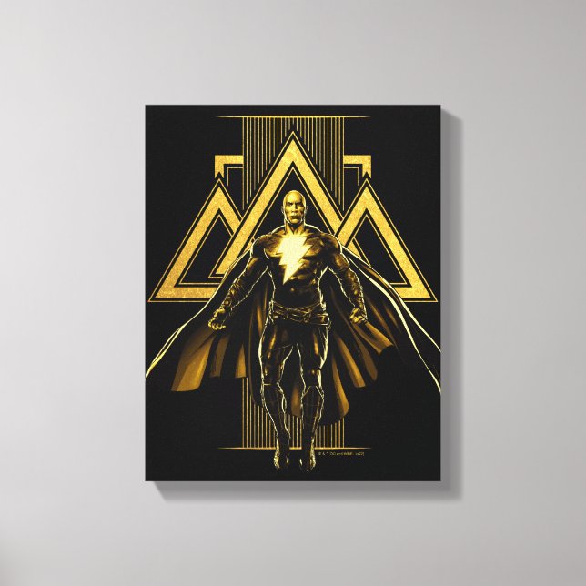 Black Adam Triangular Pillar Graphic Canvas Print (Front)