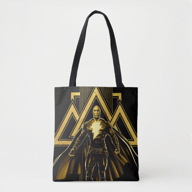 Black Adam Triangular Pillar Graphic Tote Bag (Front)