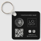 Black Add Custom Business Logo Photo Qr Code Keych