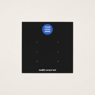 Black Add Logo 3 Stud Earring Display Card