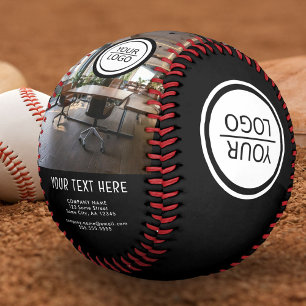 Black Add Logo Custom Text Company Photo Baseball