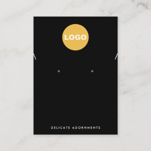 Black Add Logo Necklace Stud Earring Holder Business Card