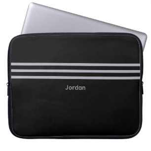 Black Add Name Padded Laptop Sleeve