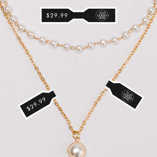 Black Add Your Logo Jewellery Tag Barbell Label