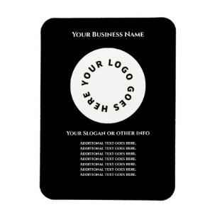 Black add your own text and logo magnet