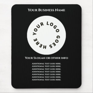 Black add your own text and logo mouse pad
