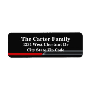 Black address return label bottom design
