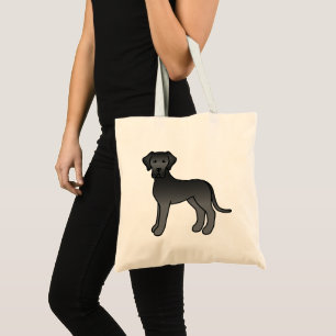 Black Adorable Great Dane Dog Drawing Tote Bag