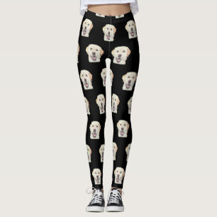 Black Adorable Yellow Labrador Retriever Leggings