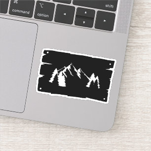 Black Adventure Design With Mountains And Trees On