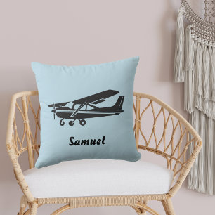 Black Aeroplane Travel Baby Shower, Blue Aviation Cushion