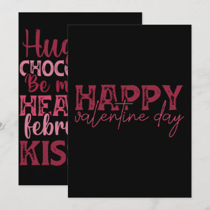 Black Aesthetic Happy Valentine's Typography Quote Holiday Card