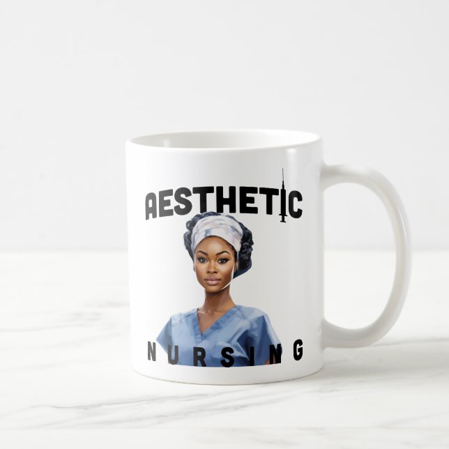 black aesthetic nurse personalised name rn gift coffee mug (Right)