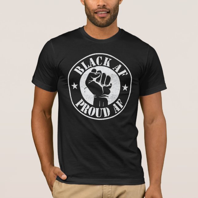 Black Af African American Cool Black History Month T-Shirt (Front)