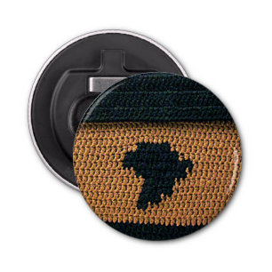 Black Africa Map Earth Brown Texture Crochet Print Bottle Opener
