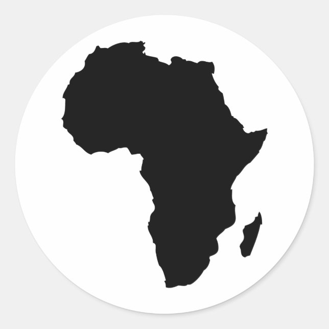 black africa shape classic round sticker (Front)
