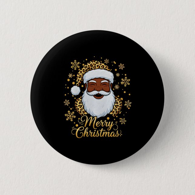 Black African Afro American Santa Claus Christmas  6 Cm Round Badge (Front)