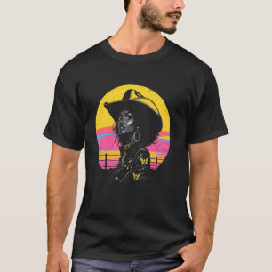 Black African America Cowgirl Western Rodeo Countr T-Shirt