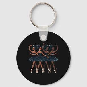 Black African American Ballerina Ballet Dance Danc Key Ring