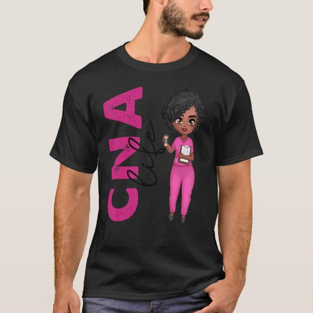 Black African American Cna Nurse  Healthcare Worke T-Shirt (Front)