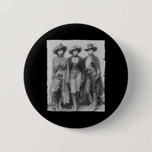 Black African American Cowgirl Western Country 6 Cm Round Badge