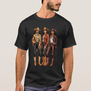 Black African American Cowgirl Western Country Tex T-Shirt