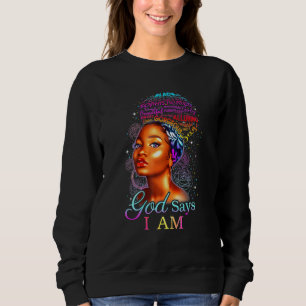 Black African American Ebony Blessed Queen Empower Sweatshirt