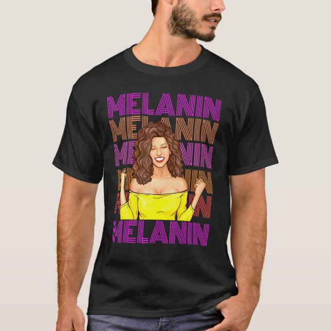Black African American Ebony Melanin Queen Empower T-Shirt (Front)