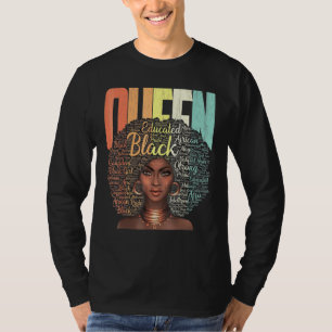 Black African American Ebony Queen Empowerment Ret T-Shirt