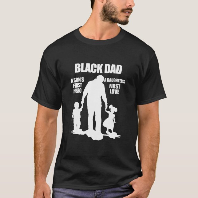 Black African American Fathers Day Afrocentric T-Shirt (Front)