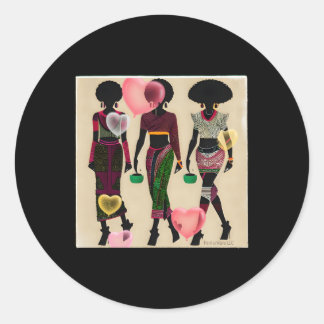 Black African-American Love He Panfurware Llc Classic Round Sticker