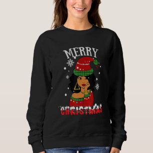 Black African American Merry Christmas Melanin Wom Sweatshirt